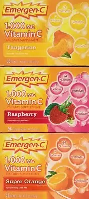 Emergen-c Vitamin C 1000mg 90 Packets 3 Variety Cartons
