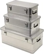 MFH Waterproof Aluminium Transport Box Tool Box Aluminium Box (Set of 3)