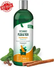 Vet’s Best Flea & Tick Dog Shampoo 12oz Advanced Strength Natural Plant Formula