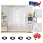 40'' x 72'' White Pinch Pleat Sheer Curtains for Airy Living Spaces - 2 Panels