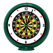 Darts Game Room wht, Green Non-Lighted Gas Pump Globe Advertising Quartz Clock