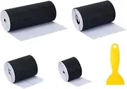 4 Rolls Carbon Fiber Vinyl Wrap Tape With Scraper Tool for Car Detailing and Sticker Application