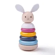 6pc Bigjigs Toys FSC Wooden 19cm Rabbit Stacking Rings Baby/Toddler Toy 12m+