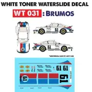 WT031 White Toner Waterslide Decal BRUMO For Custom 1:64 Hot Wheels