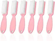 SQULIGT 6Pcs Nail Brush for Cleaning Fingernails, Handle Grip Cleaning Brush for Nail and Toenail, Nail Dust Brush Manicure Pedicure Tools Scrubbing Brush Women Men Home Salon(Pink)