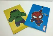 SET OF 2 MARVEL AVENGERS EXERCISE BOOKS WITH SPIDERMAN/THE HULK, FREE SHIPPING