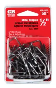 Gardner Bender MS-1555 Flat Recessed Head Metal Wire Staple 1/2 x 1 in.