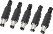ROBAUN 5Pcs 3.5x1.3mm 4.0x1.7mm 4.8x1.7mm 5.5x2.1mm 5.5x2.5mm 6.5x4.4mm DC Power Male Plug Jack Charging Plug Solder Wire Connector(5.5x2.1mm)