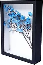 KAPIX Shadow Box 6x8 Picture Frame with HD Plexiglass Deep Wood Memory Box Display case for Flowers,Ticket,Memorabilia,Keepsake,Medal,Art and Photos,Black