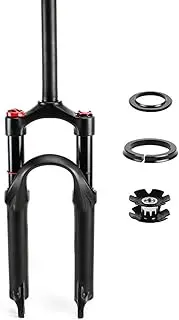 20 Inch Air Folding Bike Suspension Fork BMX 60mm Travel 1-1/8" Straight Tube MTB Forks QR 9x100mm Manual Lockout Disc Brake Mountain Bike Front Forks (Color : Black, Size : 27.5inch)