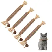 4pcs Cat Chew Toys Natural Silvervine Cat Dental Chew Sticks Cleaning Teeth ...