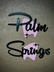 Large Palm Springs Acrylic Cut Wall Plaques Midcentury Modern Atomic Age Retro