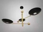 Mid Century 3 Light Stilnovo Style Modern chandelier Raw Brass ceiling Light Fix