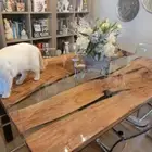 Epoxy Table dining table top Live Edge Walnut Wood, kitchen table decor