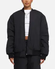 [The Anti Order] The Anti Order Anti Essential Oversized Bomber Jacket Black - Size M M Black