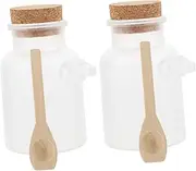 FUNNETOYU 2pcs Bath Salt Storage Bottles Refillable Container Cork Lid Portable Subpackaging for Facial Mask Safe Material Convenient and Easy to Clean for Home and Travel