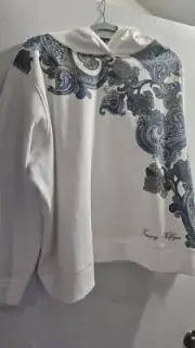 Women’s Tommy Hilfiger Paisley Swirl Hoodie White 3X PLUS SIZE