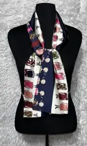 Women's Multicolor Satin Scarf Crafting, Quilting, Patchwork Whimsical