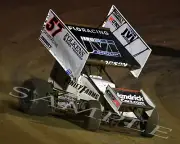 KYLE LARSON #57 FINLEY FARMS SPRINT CAR RACING ON TRACK 8X10 GLOSSY PHOTO #NH7