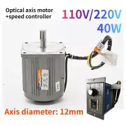 220V/110V Optical Axis Deceleration Geared AC Motor With Speed Controller 40W