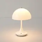 Malin White Rechargeable LED Mushroom Lamp Touch To Adjust Minimalistic Decor