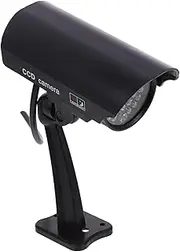 MERRYHAPY Highly Realistic Fake CCTV Camera Solar Panel or Battery Operated Real Size Day/Night for Outdoor/Indoor Security