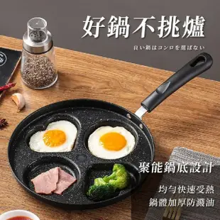 【尼老闆】24公分麥飯石四格煎蛋鍋 通過SGS無毒測試(四格煎鍋 早餐鍋 四孔煎蛋鍋)