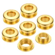 8mm(1/3 Inch) Brass Hole Eyelets, 6 Pcs Arc Surface Grommets, Gold Tone