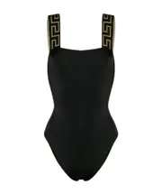 Versace Greca Key One-Piece Swimsuit 1 Brown