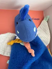 Baby Lovey NIB Blue Dino Plush Doudou et Compagnie Baby Toy Dinosaur