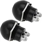 EMSea 2PCS 12V Waterproof Momentary Push Button ABS Horn Button DC12-24V 10A 2 Contacts Waterproof Switch for Automotive Motorcycle Use Black