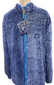 USA Palm Mens Full Zip Reversible Sherpa Navy Sherpa-Live Size XL New With Tag