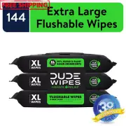 DUDE Wipes Flushable Wipes, XL Wet Wipes for at Home Use Herbal Relief 144 Count