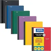 Five Star Interactive Notetaking Composition Book, 6 Pack, 1 Subject, College Ruled Paper, 9" x 11", 100 Sheets, Customizable, Assorted Colors (38612)