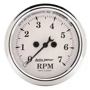 Autometer Old Tyme White Tachometer In Dash - 7,000 RPM, 2 1/16 Inch, AU1694