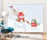 3D Snowman 535 Blockout Photo Curtain Printing Curtains Drapes Fabric Window AU