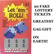 Fake Lottery Tickets-20 Pack Gag Gift Prank Scratch off Tickets