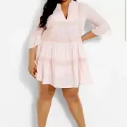 NWT Boohoo Plus 3 1/4 Sleeve Crochet Trim Dress