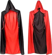 Daseeme 47 Inch Double Sided Halloween Cloak Unisex Adult Hooded Witch Cloak Scary Halloween Vampire Cloak for Cosplay Party Festivals Haunted House Costumes