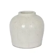 Belle Astra Terracotta Urn Short Home Indoor Decorative Vase 28x28cm White