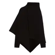 [Alberta Ferretti] Alberta Ferretti Virgin-wool Blend Poncho 44 IT BLACK