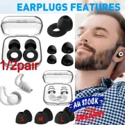 Soft Silicone Ear Plug Noise Reduction Flexible Reusable Study Sleep EarPlugs