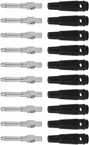 4mm 7Pin Banana Plug Copper 32A Stackable Male Plugs with Soft Sleeve Screw Tight, for Speaker TV Computer Etc (Black)