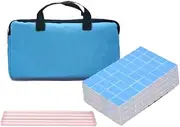 Mahjong Set Mahjong Portable Travel Home Mahjong Set Tiles with Bag 144 Classic Mahjong Tiles Tablecloth Chinese Mah Jongg Set(Blue)
