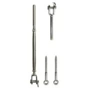 316 Grade Stainless Steel Balustrade Kit Turnbuckle Lag Screws Jaw / Swage