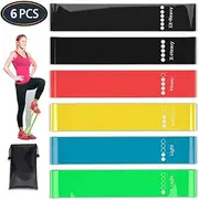 Jasonwell Set of 6 Resistance Booty Bands, Natural Latex Fitness Exercise Bands for Full Body Workout, 6 Levels of Resistance for Strength Training, Yoga, Pilates and More