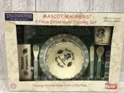 8" Vintage Plastic Melamine Kids UNC Mascot Manners Ram Rare 8 pc set New