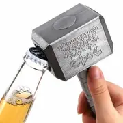 1PC Silver Bottle Opener Hammer Of Thor Shaped Beer Opener Beer Bottle Opener, Beer Gifts for Men, Him, Husband, Dad, Boyfriend