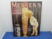 Vintage Metal Sign Mennen's Borated Talcum Toilet Powder 14 3/4" x 11 3/4" 10