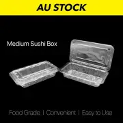 100 Plastic Takeaway Lunch Container Medium Sushi Roll Box Takeaway Food Grade
